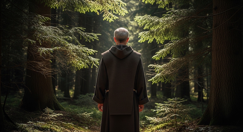 Mönch im Wald