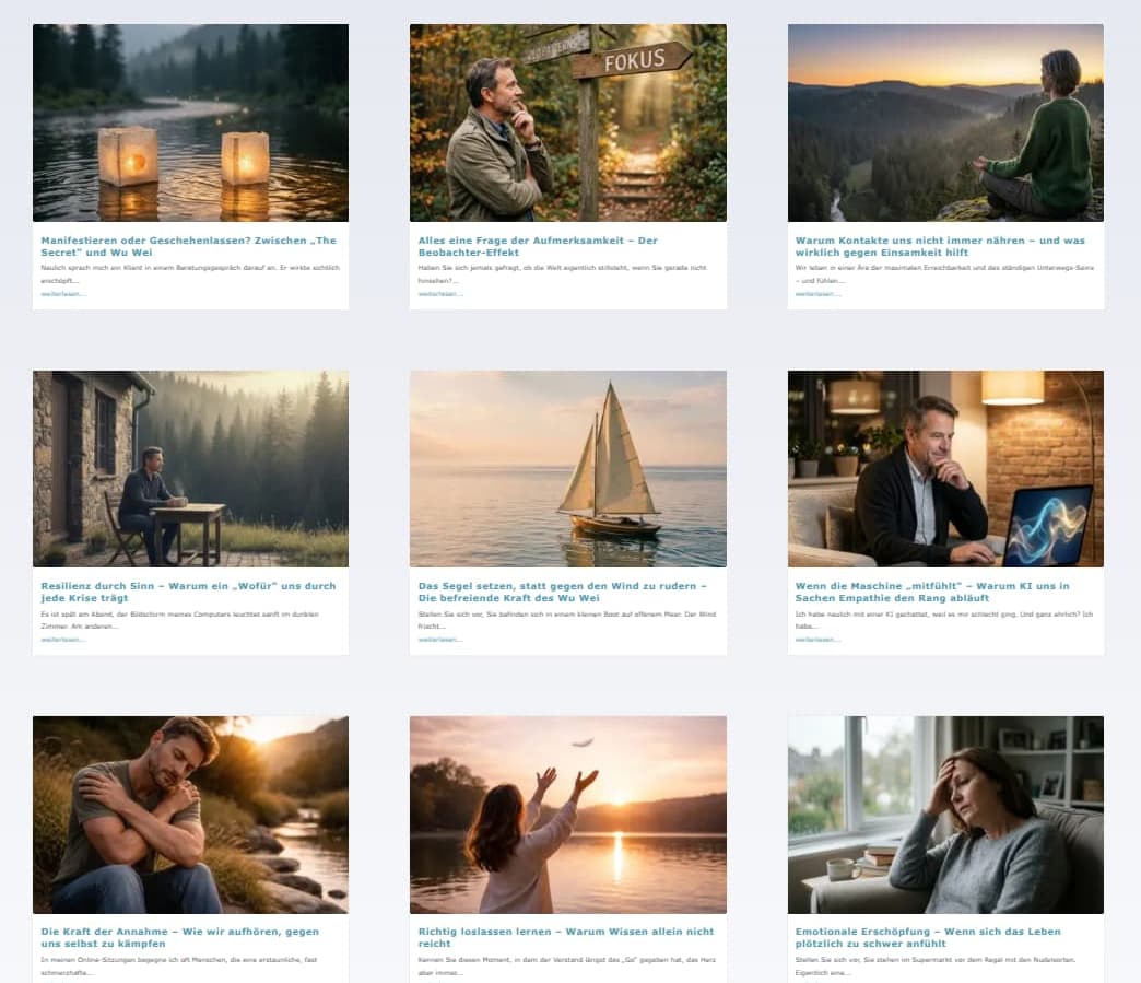 Zu sehen ist ein Screenshot der Blogbeiträge von Rainer Schwenkkraus