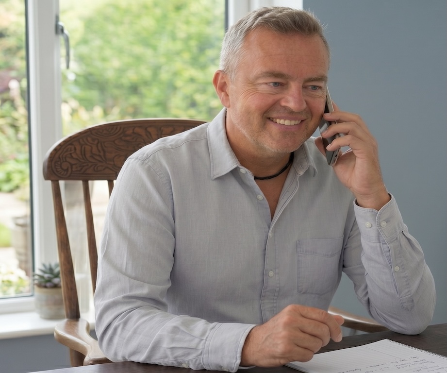 Rainer-Schwenkkraus am Telefon